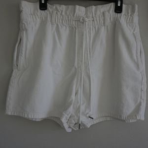 GAP Adjustable Ruffled High Waist Mom Denim Shorts